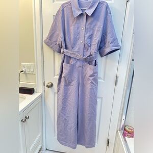 Never worn Silk Maison lilac jumpsuit with snap fasteners